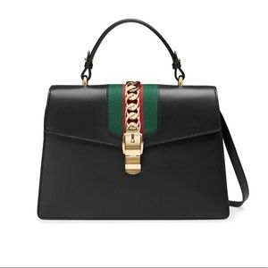 GUCCI Sylvie Black Top Handle Bag